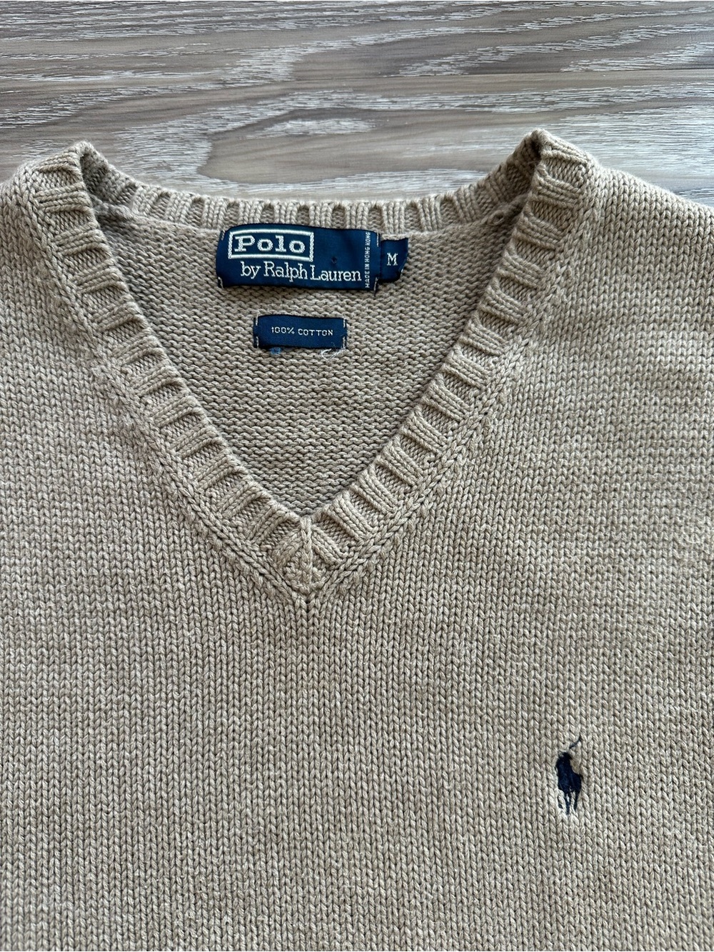 Ralph Lauren Beige V-Neck Knit Sweater Vest - Picture 5 of 6